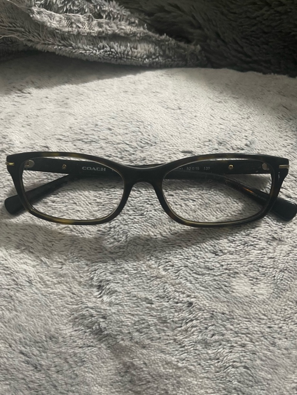 Coach Black and Tortoiseshell Rectangular Women's Glasses
